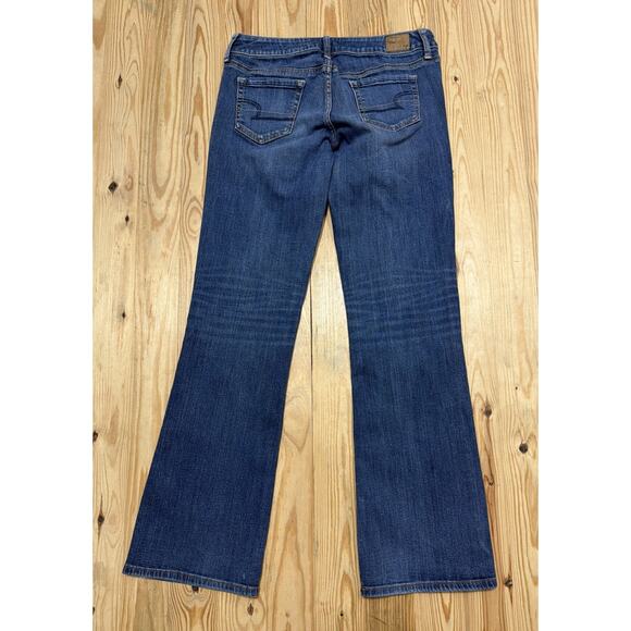 American Eagle Jeans Women 8 Long Favorite Boyfriend Flared Dark Wash Y2K - Picture 2 of 7